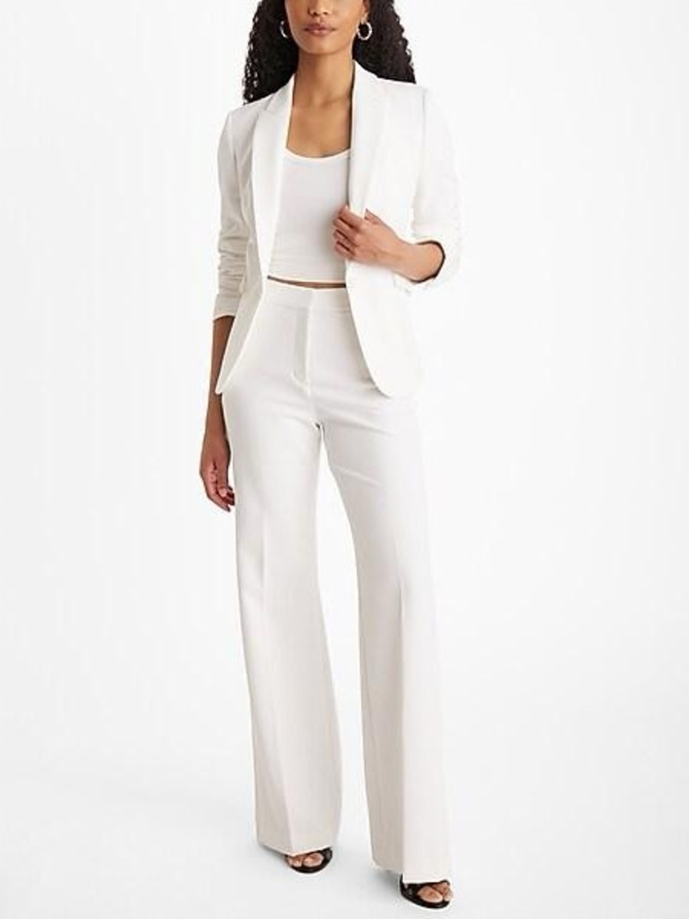 Express White Boot-Cut Dress Pants